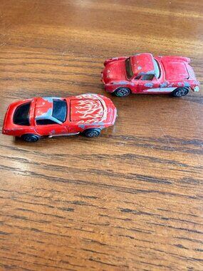 Kidco Set of 2 Toy Cars Vintage 1979 Red Corvette 1957 Chevy Corvette Used